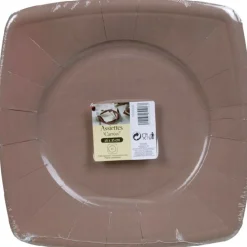 Assiette carton taupe X10
