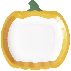 Assiette en carton design citrouille x10