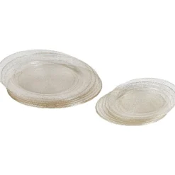 Assiette jetable à paillettes dorées x 20