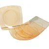 Assiette plastique rigide orange transparent x4