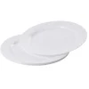 Assiette plate blanche design effet martelé x6