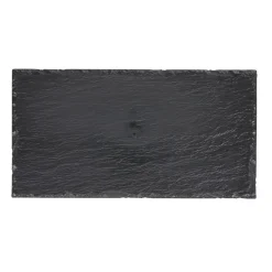 Assiette rectangulaire 30x15 cm imitation ardoise noir x6