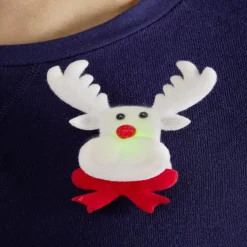 Badge lumineux Noël rouge et blanc - 4 modèles