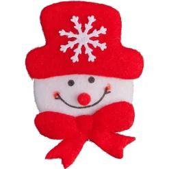 Badge lumineux Noël rouge et blanc - 4 modèles