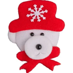 Badge lumineux Noël rouge et blanc - 4 modèles