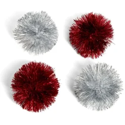Badge pompon Noël x4
