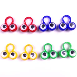 Bague oeil jaune vert bleu rouge x8