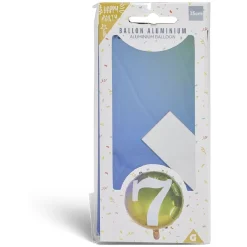 Ballon alu chiffre 7 métallisé multicolore Ø45cm