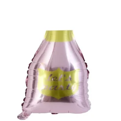 Ballon alu forme bouteille rose et dorée 78cm