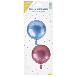 Ballon aluminium bleu et rose x 2