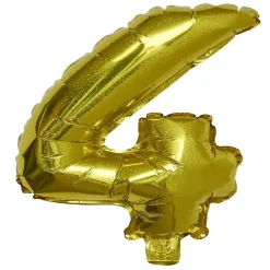 Ballon chiffre 4 doré ou argenté 33cm