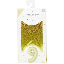 Ballon chiffre 9 en alu doré ou argenté