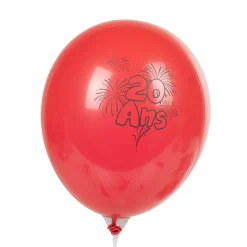Ballon de baudruche anniversaire 20 ans multicolore x10