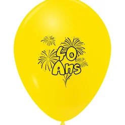 Ballon de baudruche anniversaire 40 ans multicolore x10