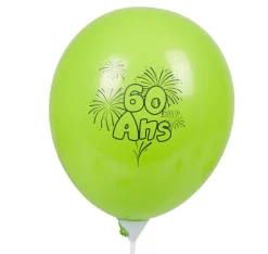 Ballon de baudruche anniversaire 60 ans multicolore x10