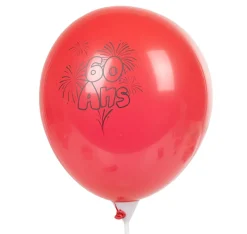 Ballon de baudruche anniversaire 60 ans multicolore x10