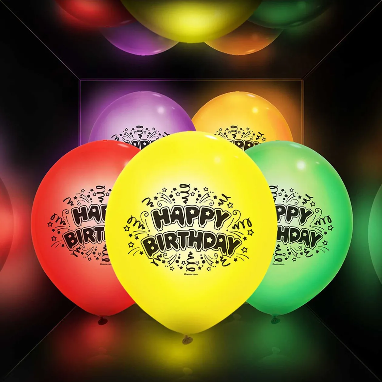 Ballon led coloré Happy Birthday x 5