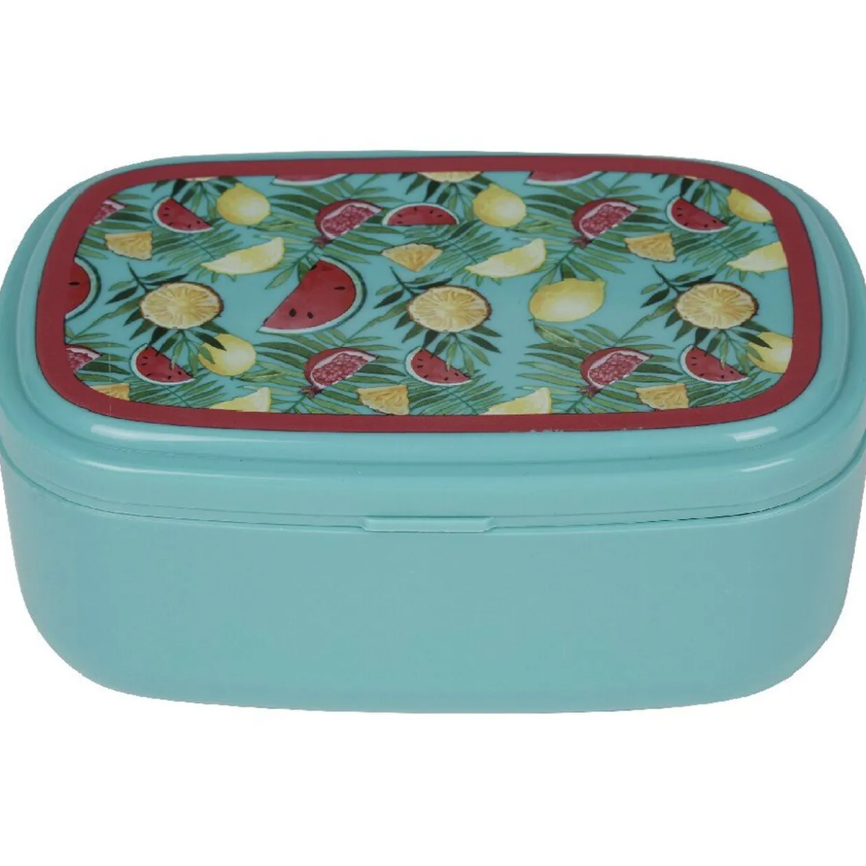 Bento bleu décor fruits exotiques