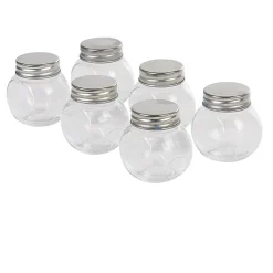 Bocal à dragées en verre avec bouchon métal x6