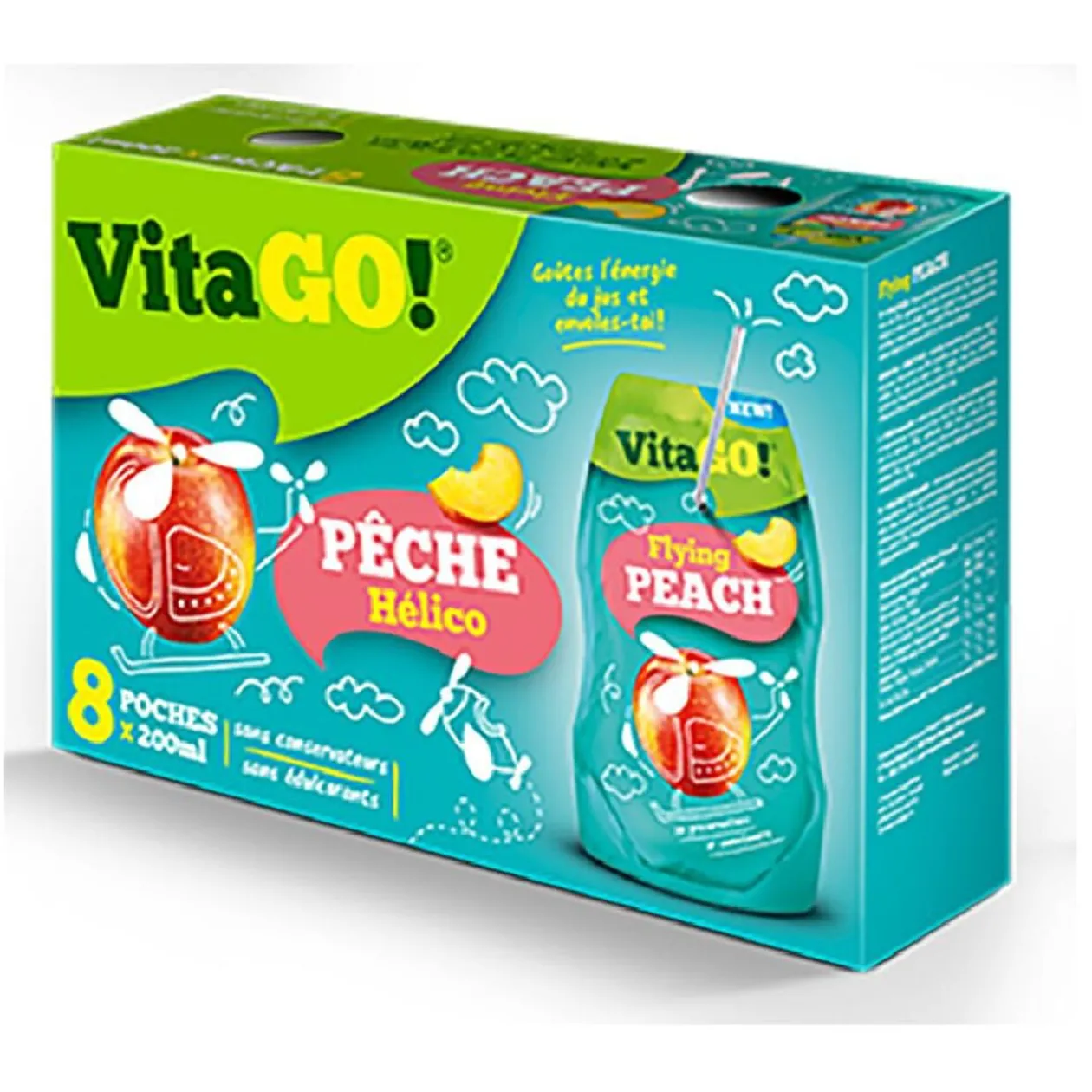 Boisson pêche Vitago 20cl x8