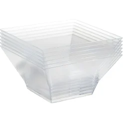 Bol plastique carré transparent 12,4x12,4xH6,4 cm x12