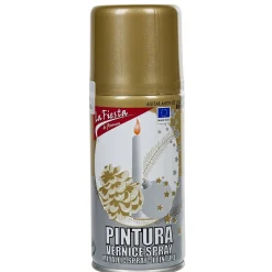 Bombe spray déco de Noël dorée