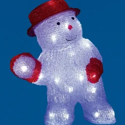 Bonhomme de neige Noël lumineux h.28 cm