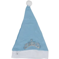 Bonnet de noël bleu diadème lumineux