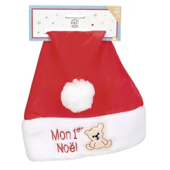 Bonnet de Noël enfant Mon premier Noël rouge blanc