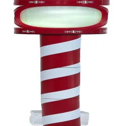 Borne solaire rouge et blanche 10LED couleurs changeantes H100cm