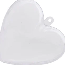 Boîte à dragées en forme de coeur transparent x3