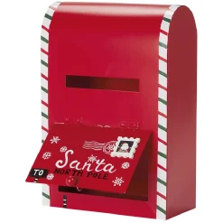 Boîte aux lettres de Noël en métal rouge