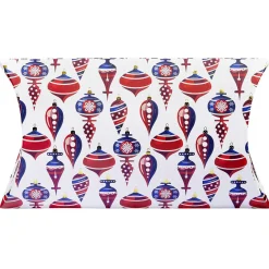 Boîte cadeau berlingot motif boule de noel or rouge bleu blanc Taille S