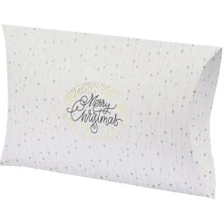 Boîte cadeau berlingot Noël doré L.34,5 x l.24 x H.4 cm