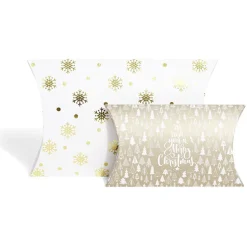 Boîte cadeau berlingot Noël motif flocon x2