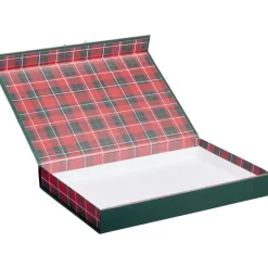 Boîte cadeau Joyeux Noël motif tartan et soldat casse-noisette