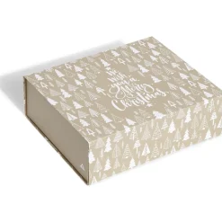 Boîte cadeau Noël pliable motif sapin