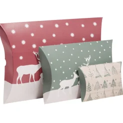 Boîte cadeau papier recyclé certifié FSC® motif Noël x3