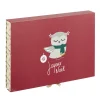 Boîte cadeau rectangulaire à motif hibou Joyeux Noël