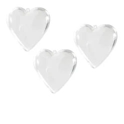 Boîte forme coeur transparent x3