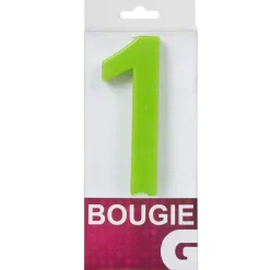 Bougie anniversaire chiffre 1 vert