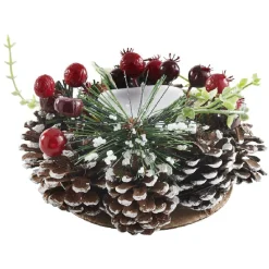 Bougie chauffe-plat avec couronne décorative