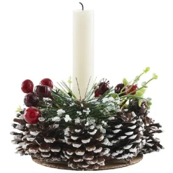 Bougie chauffe-plat avec couronne décorative