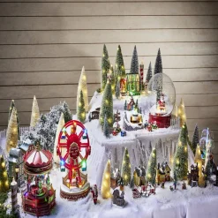 Boule à neige animée lumineuse musicale rouge Ø21cm