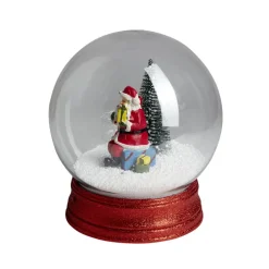 Boule à neige animée lumineuse musicale rouge Ø21cm