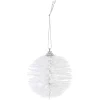 Boule de Noël à brins blanc ø8 cm