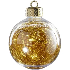 Boule de Noël à suspendre intérieur décoré fil métallisé x15