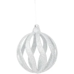 Boule de Noël argentée ajourée x6