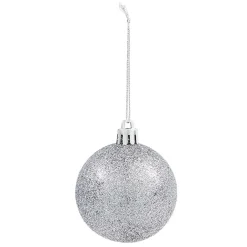 Boule de Noël argentée pailletée x6