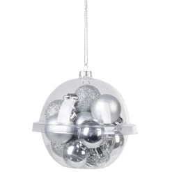 Boule de Noël argentée x12